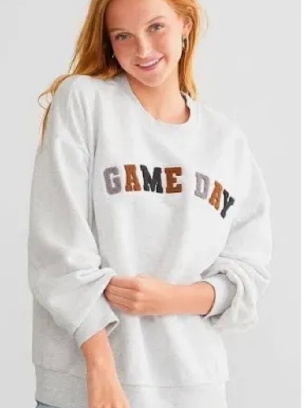 z supply game day crewneck sweatshirt vguc light grey